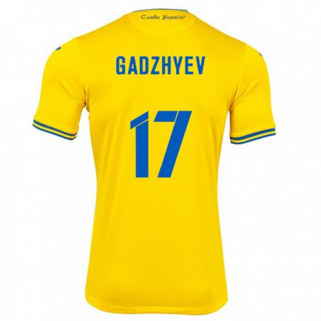 Kandiny Enfant Maillot Ukraine Ramik Gadzhyev #17 Jaune Tenues Domicile 24-26 T-Shirt