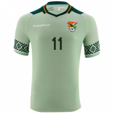 Kandiny Enfant Maillot Bolivie Pablo Luján #11 Vert Clair Tenues Domicile 24-26 T-Shirt