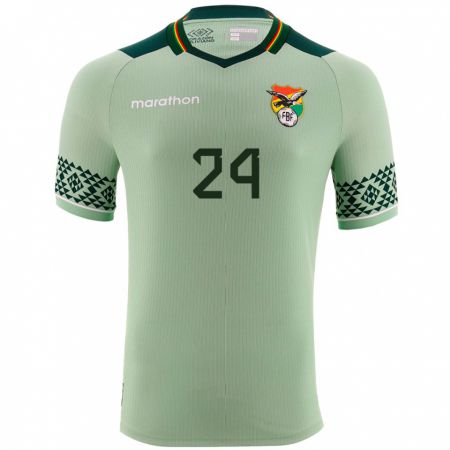 Kandiny Enfant Maillot Bolivie Marcelo Suárez #24 Vert Clair Tenues Domicile 24-26 T-Shirt