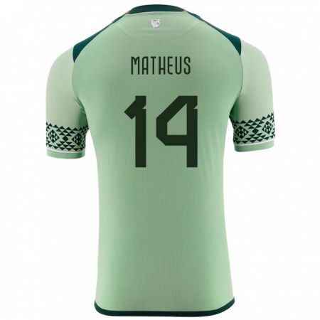 Kandiny Enfant Maillot Bolivie Robson Matheus #14 Vert Clair Tenues Domicile 24-26 T-Shirt