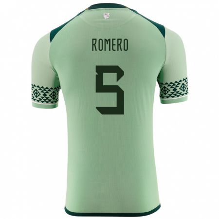 Kandiny Enfant Maillot Bolivie César Romero #5 Vert Clair Tenues Domicile 24-26 T-Shirt