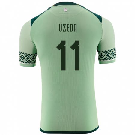 Kandiny Enfant Maillot Bolivie Javier Uzeda #11 Vert Clair Tenues Domicile 24-26 T-Shirt