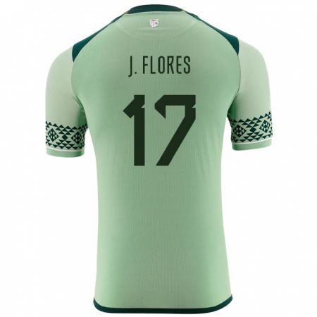 Kandiny Enfant Maillot Bolivie José Flores #17 Vert Clair Tenues Domicile 24-26 T-Shirt