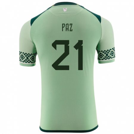 Kandiny Enfant Maillot Bolivie Luis Paz #21 Vert Clair Tenues Domicile 24-26 T-Shirt