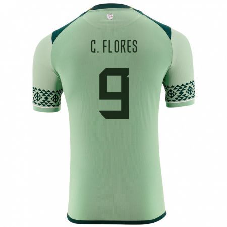 Kandiny Enfant Maillot Bolivie Cesar Flores #9 Vert Clair Tenues Domicile 24-26 T-Shirt