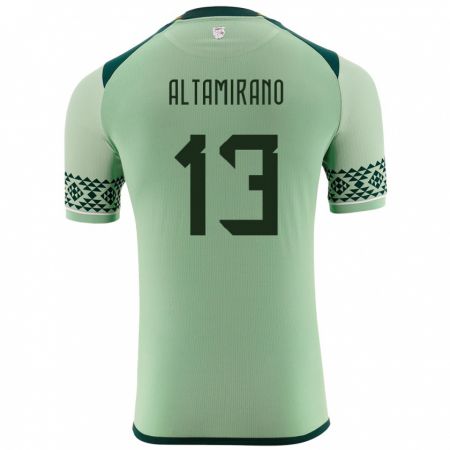 Kandiny Enfant Maillot Bolivie Sebastian Altamirano #13 Vert Clair Tenues Domicile 24-26 T-Shirt