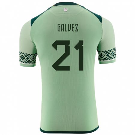 Kandiny Enfant Maillot Bolivie Vladimir Galvez #21 Vert Clair Tenues Domicile 24-26 T-Shirt