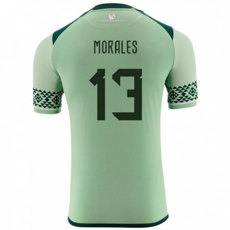 Kandiny Enfant Maillot Bolivie Ericka Morales #13 Vert Clair Tenues Domicile 24-26 T-Shirt