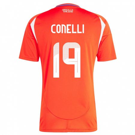 Kandiny Enfant Maillot Chili Vicente Conelli #19 Rouge Tenues Domicile 24-26 T-Shirt