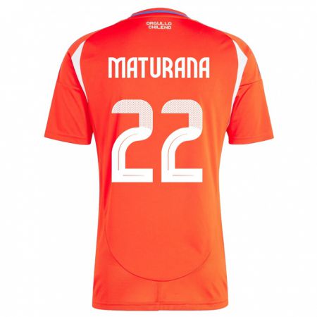 Kandiny Enfant Maillot Chili Martín Maturana #22 Rouge Tenues Domicile 24-26 T-Shirt