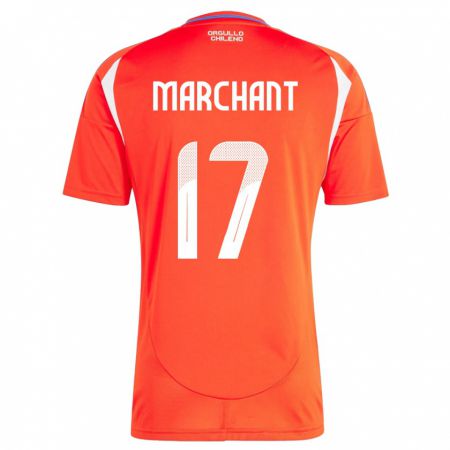 Kandiny Enfant Maillot Chili Francisco Marchant #17 Rouge Tenues Domicile 24-26 T-Shirt