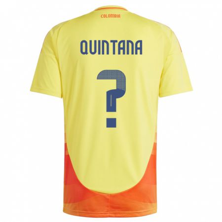 Kandiny Enfant Maillot Colombie Juan Quintana #0 Jaune Tenues Domicile 24-26 T-Shirt