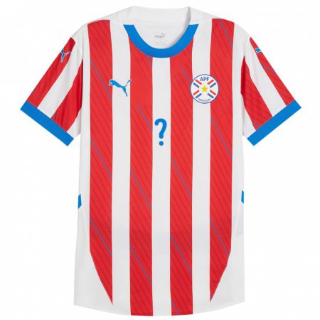 Kandiny Enfant Maillot Paraguay Votre Nom #0 Blanc Rouge Tenues Domicile 24-26 T-Shirt