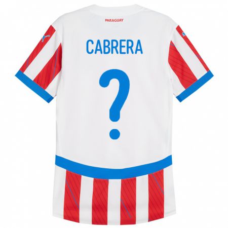 Kandiny Enfant Maillot Paraguay Ivan Cabrera #0 Blanc Rouge Tenues Domicile 24-26 T-Shirt