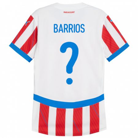 Kandiny Enfant Maillot Paraguay Fabio Barrios #0 Blanc Rouge Tenues Domicile 24-26 T-Shirt