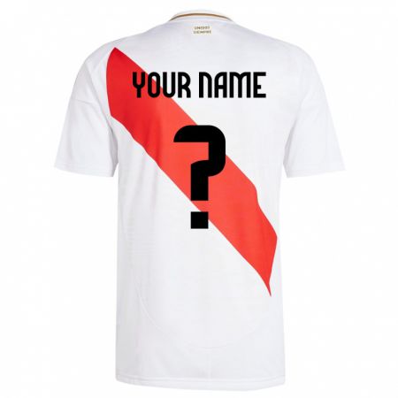 Kandiny Enfant Maillot Pérou Votre Nom #0 Blanc Tenues Domicile 24-26 T-Shirt