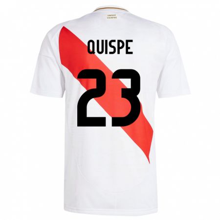 Kandiny Enfant Maillot Pérou Piero Quispe #23 Blanc Tenues Domicile 24-26 T-Shirt