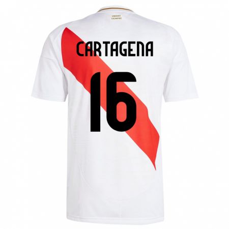 Kandiny Enfant Maillot Pérou Wilder Cartagena #16 Blanc Tenues Domicile 24-26 T-Shirt