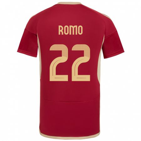 Kandiny Enfant Maillot Venezuela Rafael Romo #22 Bourgogne Tenues Domicile 24-26 T-Shirt