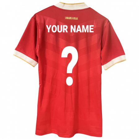 Kandiny Enfant Maillot Panama Votre Nom #0 Rouge Tenues Domicile 24-26 T-Shirt
