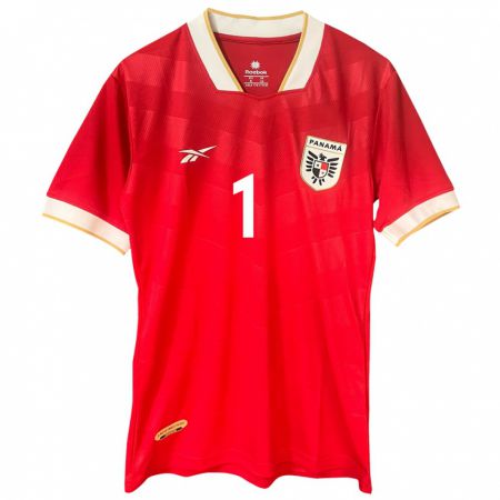 Kandiny Enfant Maillot Panama Luis Mejía #1 Rouge Tenues Domicile 24-26 T-Shirt