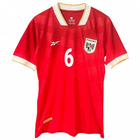 Kandiny Enfant Maillot Panama Christian Martínez #6 Rouge Tenues Domicile 24-26 T-Shirt