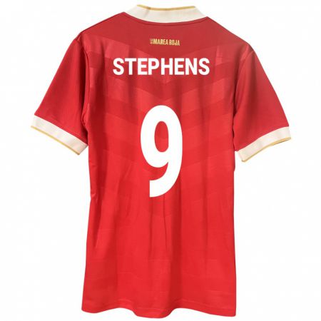 Kandiny Enfant Maillot Panama Alfredo Stephens #9 Rouge Tenues Domicile 24-26 T-Shirt