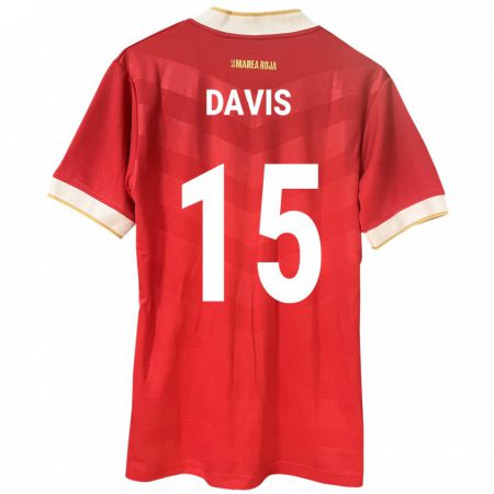 Kandiny Enfant Maillot Panama Éric Davis #15 Rouge Tenues Domicile 24-26 T-Shirt