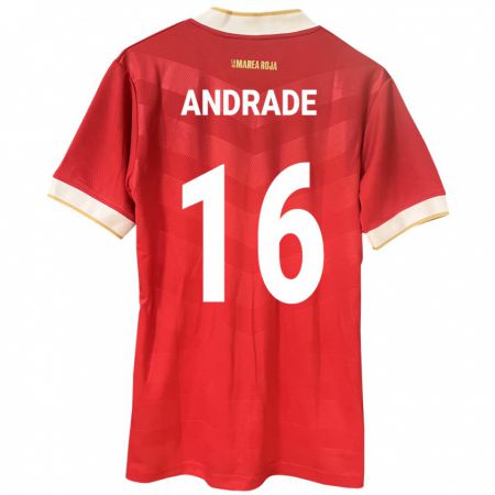 Kandiny Enfant Maillot Panama Andrés Andrade #16 Rouge Tenues Domicile 24-26 T-Shirt