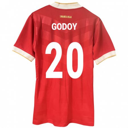 Kandiny Enfant Maillot Panama Aníbal Godoy #20 Rouge Tenues Domicile 24-26 T-Shirt