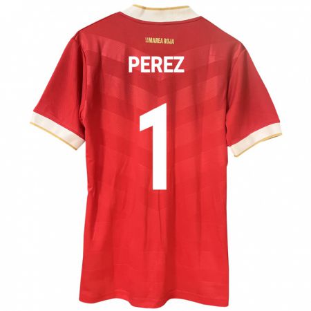 Kandiny Enfant Maillot Panama Miguel Pérez #1 Rouge Tenues Domicile 24-26 T-Shirt