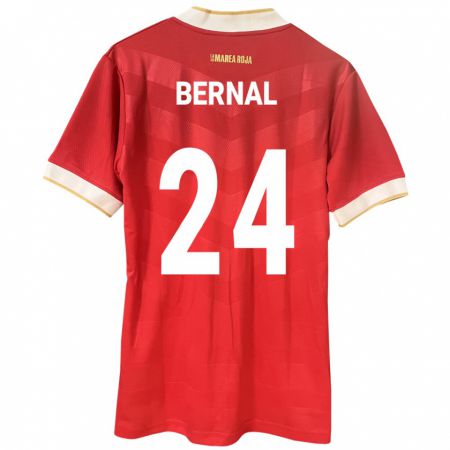 Kandiny Enfant Maillot Panama Kevin Bernal #24 Rouge Tenues Domicile 24-26 T-Shirt