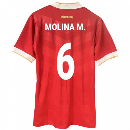 Kandiny Enfant Maillot Panama Mariana Molina #6 Rouge Tenues Domicile 24-26 T-Shirt