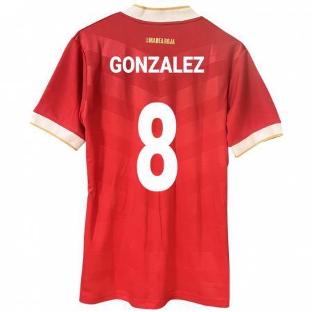 Kandiny Enfant Maillot Panama Schiandra González #8 Rouge Tenues Domicile 24-26 T-Shirt