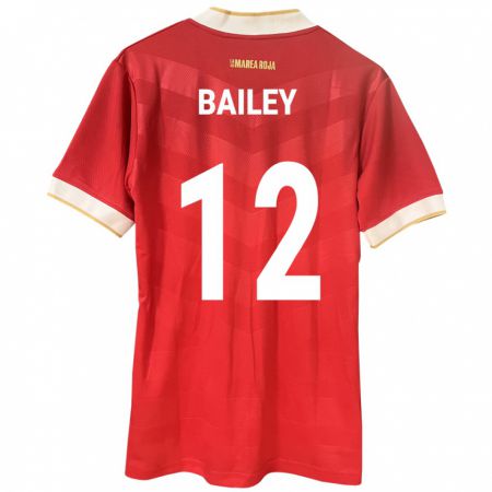 Kandiny Enfant Maillot Panama Yenith Bailey #12 Rouge Tenues Domicile 24-26 T-Shirt