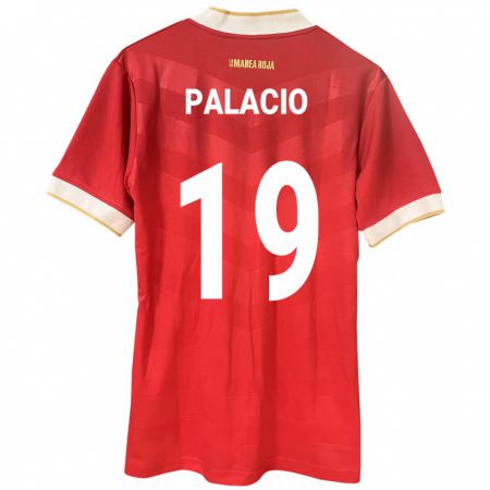 Kandiny Enfant Maillot Panama Yarelis Palacio #19 Rouge Tenues Domicile 24-26 T-Shirt