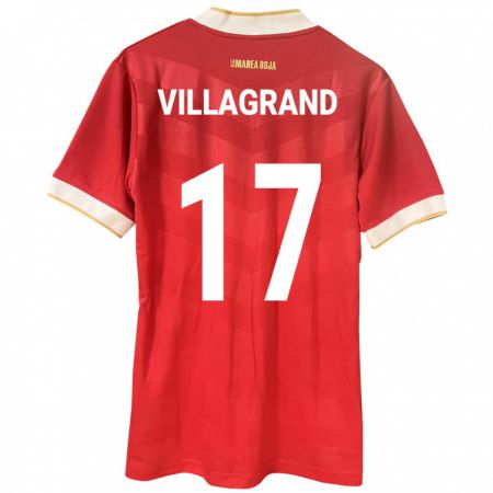 Kandiny Enfant Maillot Panama Gabriela Villagrand #17 Rouge Tenues Domicile 24-26 T-Shirt