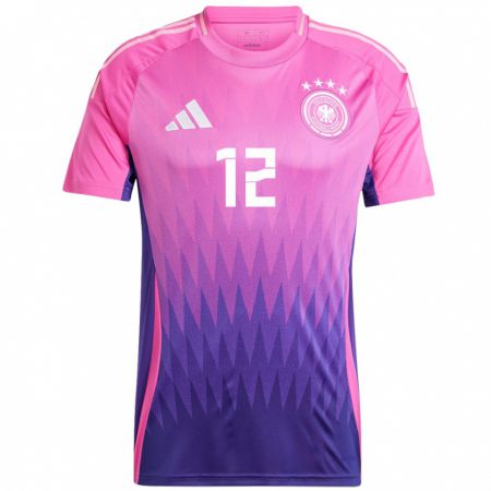 Kandiny Enfant Maillot Allemagne Kevin Trapp #12 Rose-Mauve Tenues Extérieur 24-26 T-Shirt