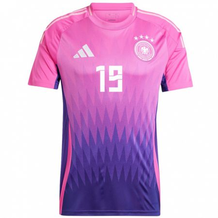 Kandiny Enfant Maillot Allemagne Leroy Sane #19 Rose-Mauve Tenues Extérieur 24-26 T-Shirt