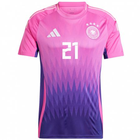 Kandiny Enfant Maillot Allemagne Ilkay Gundogan #21 Rose-Mauve Tenues Extérieur 24-26 T-Shirt