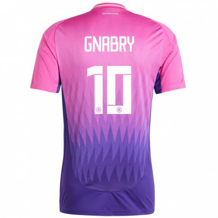 Kandiny Enfant Maillot Allemagne Serge Gnabry #10 Rose-Mauve Tenues Extérieur 24-26 T-Shirt