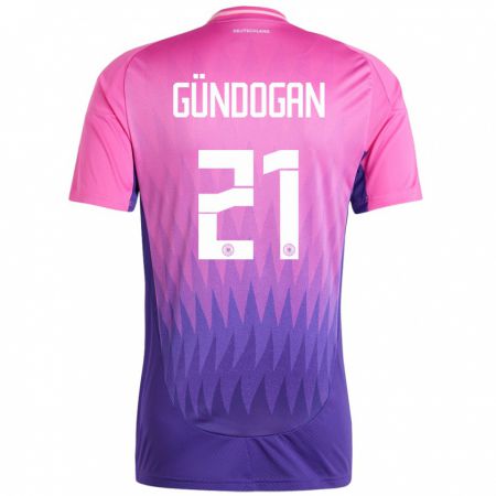 Kandiny Enfant Maillot Allemagne Ilkay Gundogan #21 Rose-Mauve Tenues Extérieur 24-26 T-Shirt