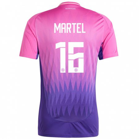 Kandiny Enfant Maillot Allemagne Eric Martel #16 Rose-Mauve Tenues Extérieur 24-26 T-Shirt