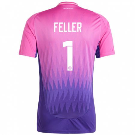 Kandiny Enfant Maillot Allemagne Frank Feller #1 Rose-Mauve Tenues Extérieur 24-26 T-Shirt