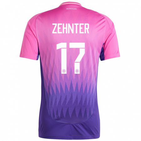 Kandiny Enfant Maillot Allemagne Aaron Zehnter #17 Rose-Mauve Tenues Extérieur 24-26 T-Shirt