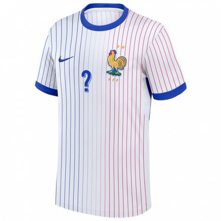 Kandiny Enfant Maillot France Votre Nom #0 Blanc Tenues Extérieur 24-26 T-Shirt