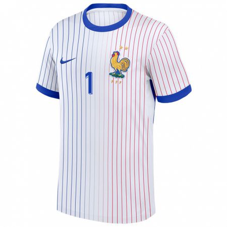 Kandiny Enfant Maillot France Thimothee Lo Tutala #1 Blanc Tenues Extérieur 24-26 T-Shirt