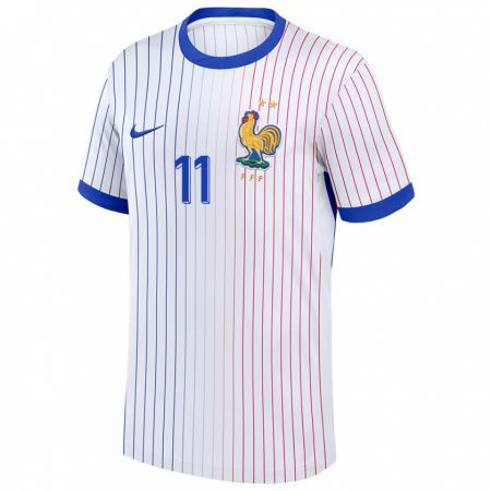 Kandiny Enfant Maillot France Lamine Cisse #11 Blanc Tenues Extérieur 24-26 T-Shirt