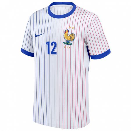 Kandiny Enfant Maillot France Christopher Nkunku #12 Blanc Tenues Extérieur 24-26 T-Shirt