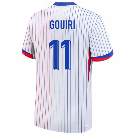 Kandiny Enfant Maillot France Amine Gouiri #11 Blanc Tenues Extérieur 24-26 T-Shirt